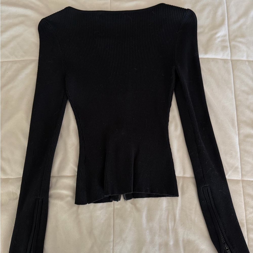 Hera Collection Black Ribbed Top - Picture 4 of 5